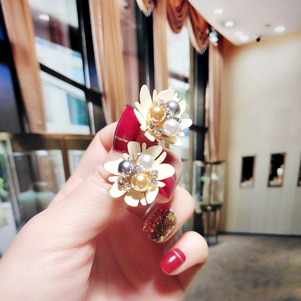 Женские серьги Seven Candy в форме цветка с жемчугом простые винтажные характерные