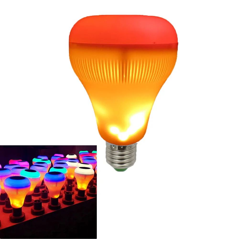E27 умная цветная (RGB) Беспроводной Bluetooth Динамик лампы работы в режиме