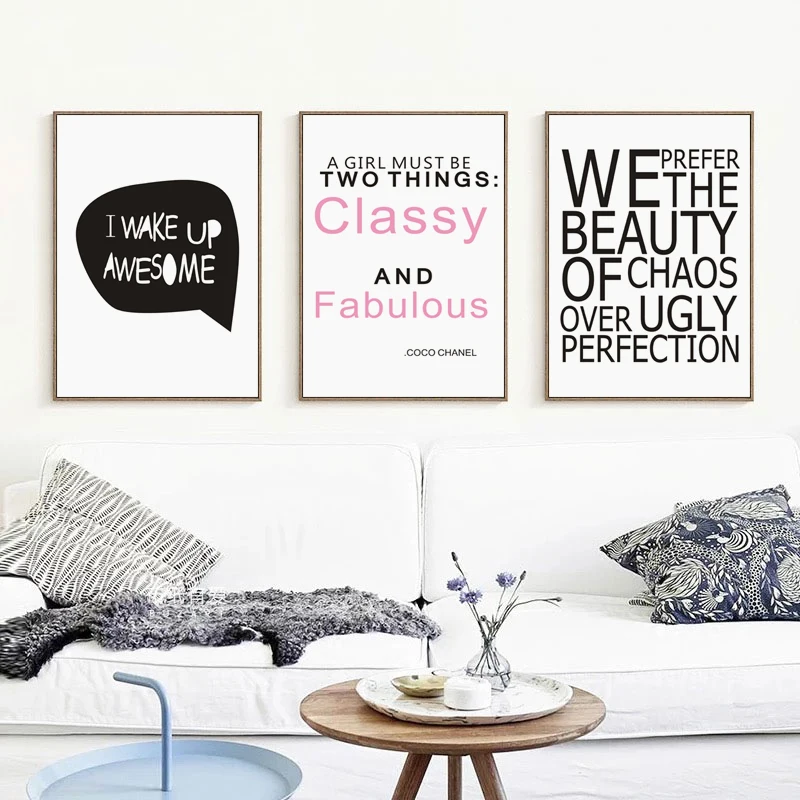 Элегантный постер для стильной простой вдохновляющий фраз холст живопись