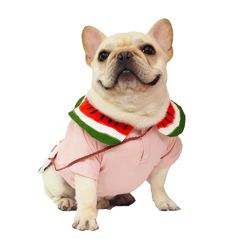 

Dog Clothes for Small Dogs Cotton Coat for French Bulldog Summer Shirt for Chihuahua Funny Pug Costume Pet Clothing Breathable