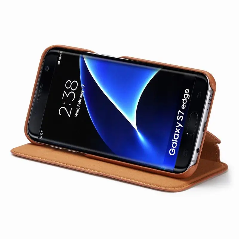 Binbo для Samsung Galaxy S7 Edge чехол флип кошелек тонкий искусственная кожа отделения карт