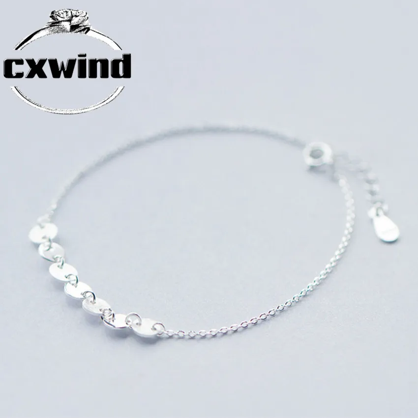 Настоящее Чистая Стерлингового Серебра 925 Круглый Диск Браслеты FIT Оригинальный