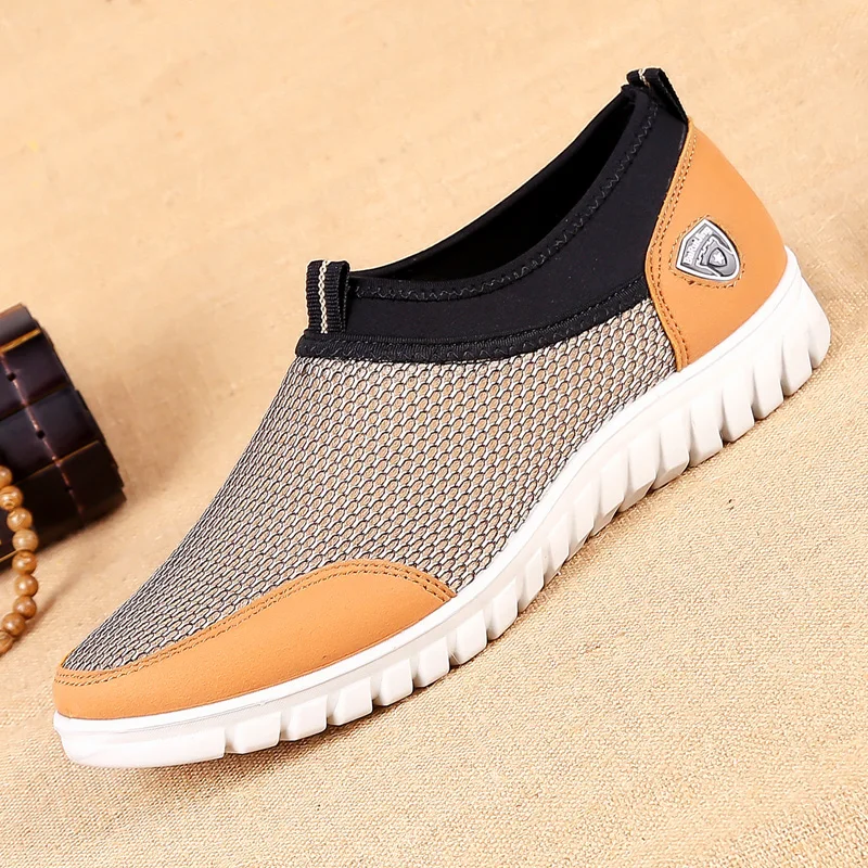 QIYHONG Men's Casual Shoes Sneakers Summer Mesh Breathable Comfortable Men Loafers footwears Slipon Walking Big Size 38-48 | Обувь
