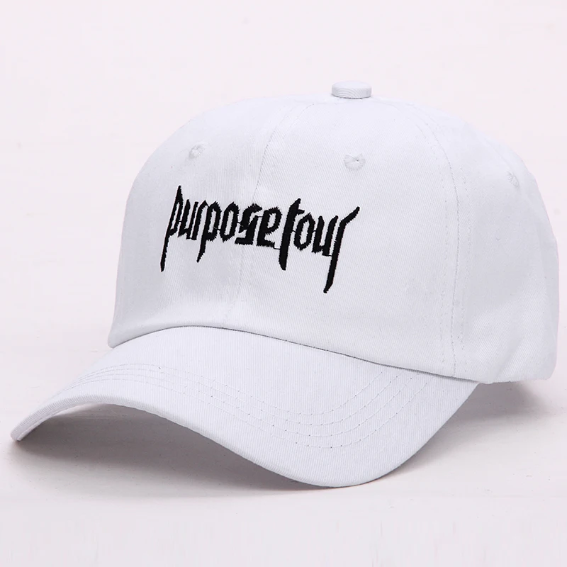 Purpose Tour Geborduurde бейсболка в винтажном стиле ретро Джастин Бибер Hoed Hoge Straat Dark Tij Cap s
