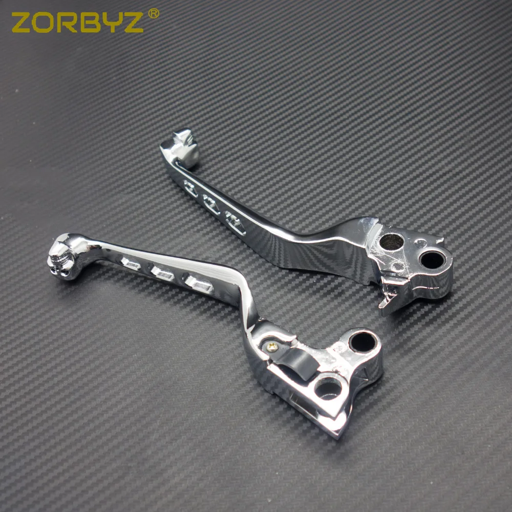 ZORBYZ Хром череп Рычаги Тормозная система сцепления для Harley Sportster ночной поезд Fatboy Electra Glide мотоцикл