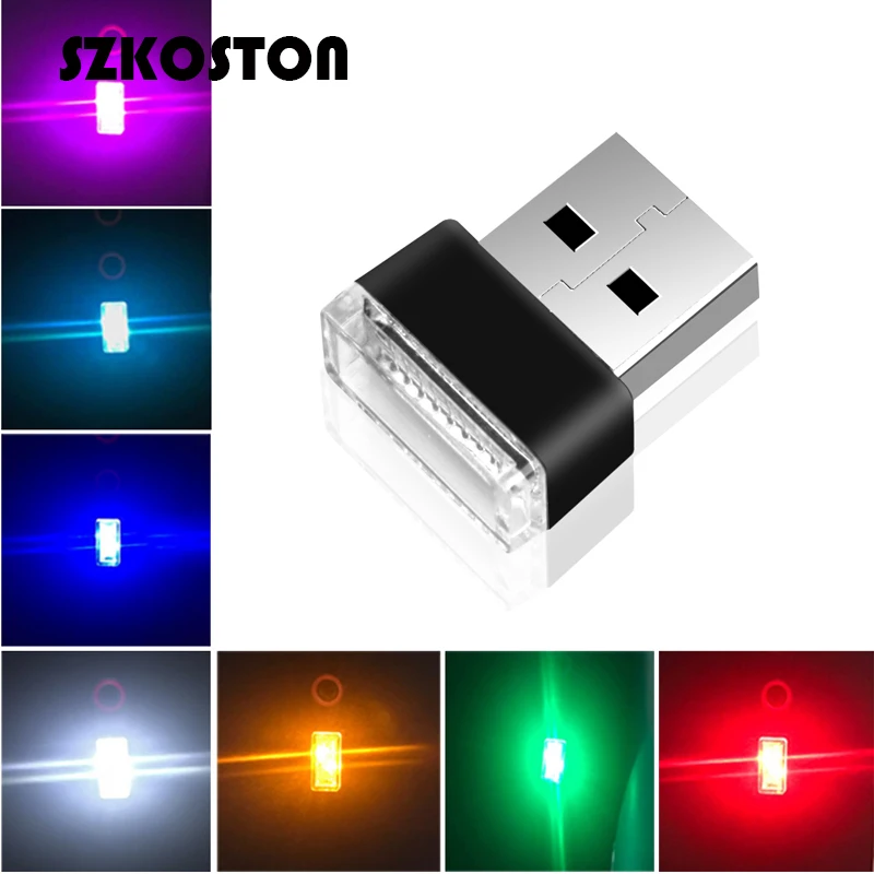 Яркий Мини светодиодный Автомобильный USB светильник авто Интерьер атмосферу Plug
