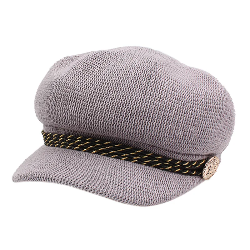 Rivet String Summer Newsboy Cap For Women Girls Casual stylish breathable Female Octagonal sun Hats Fashion British Berets gorra |
