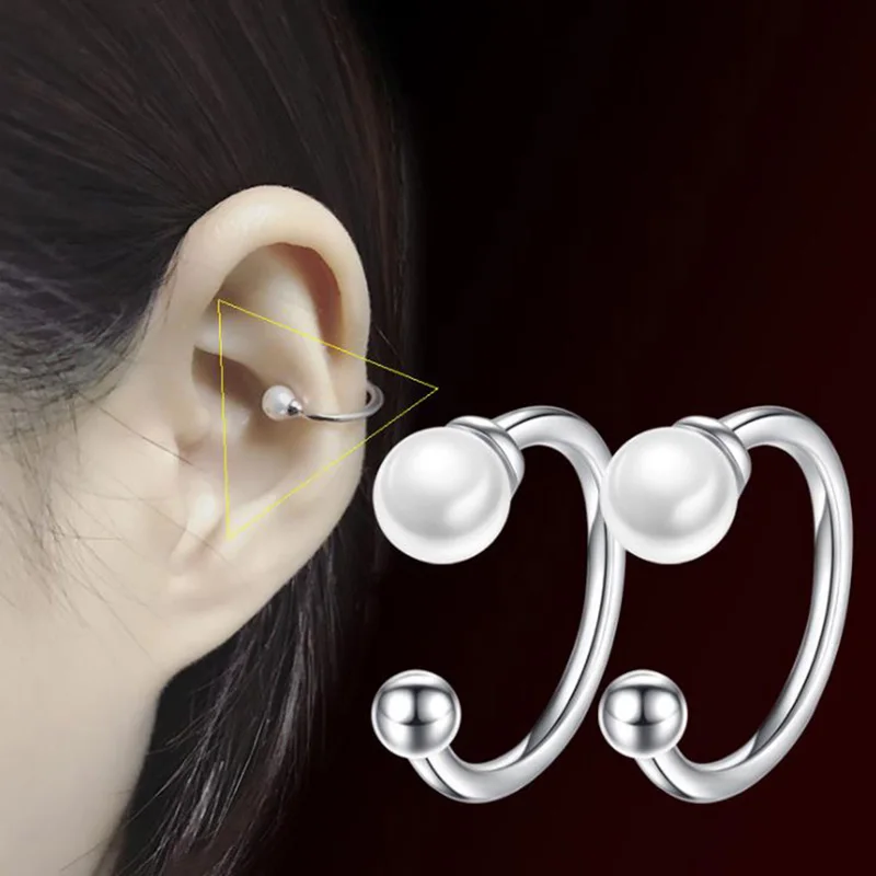 Серьги Клипсы из серебра 925 пробы с жемчугом|Серьги-клипсы| |