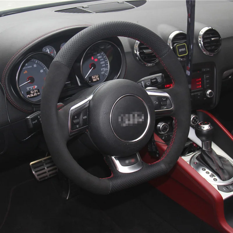 Стайлинг автомобиля новинка противоскользящий кожаный чехол на руль для Audi TT |