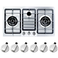behogar 6pcs metal universal silver gas stove control knobs adaptors oven rotary switch cooking surface locks cookware parts