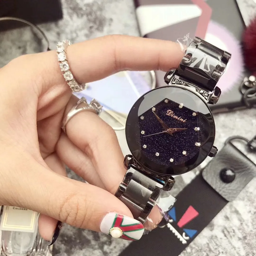 Женские часы Dimini коллекция наручные плоские круглые с покрытием из нержавеющей