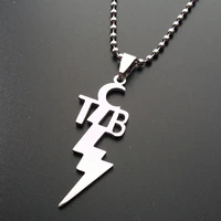 10 english initial symbol necklace english abbreviation lightning necklace stainless steel letter tcb english alphabet necklace