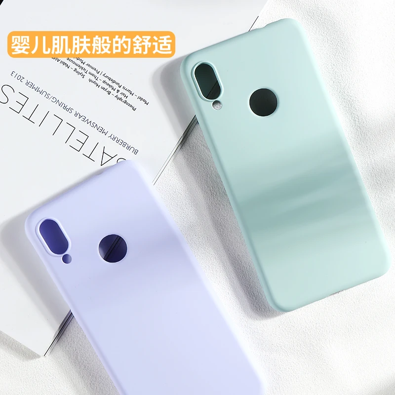 Для Xiaomi Redmi Note 7 Pro Чехол Жидкая силиконовая резина супер волокно мягкий и гладкий