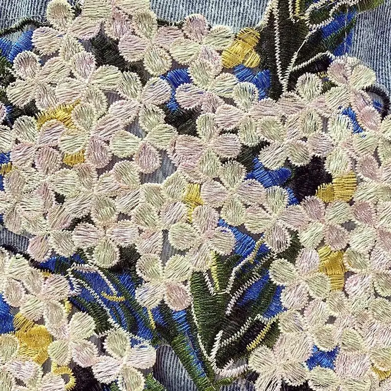 Новинка 2019 года вышитые джинсы с цветочным узором на спине пальто Весенний новый