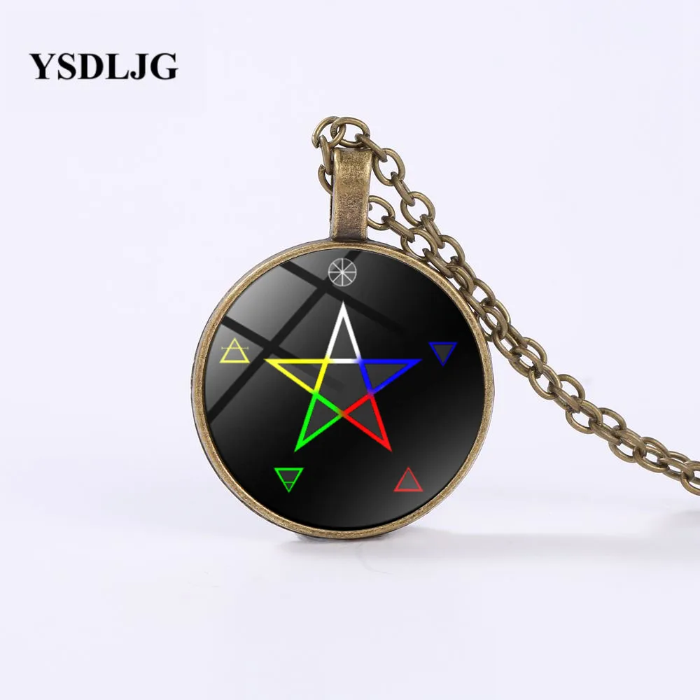 YSDLJG модный стиль Esoteric Wicca ожерелье-Пентаграмма с элементарными символами