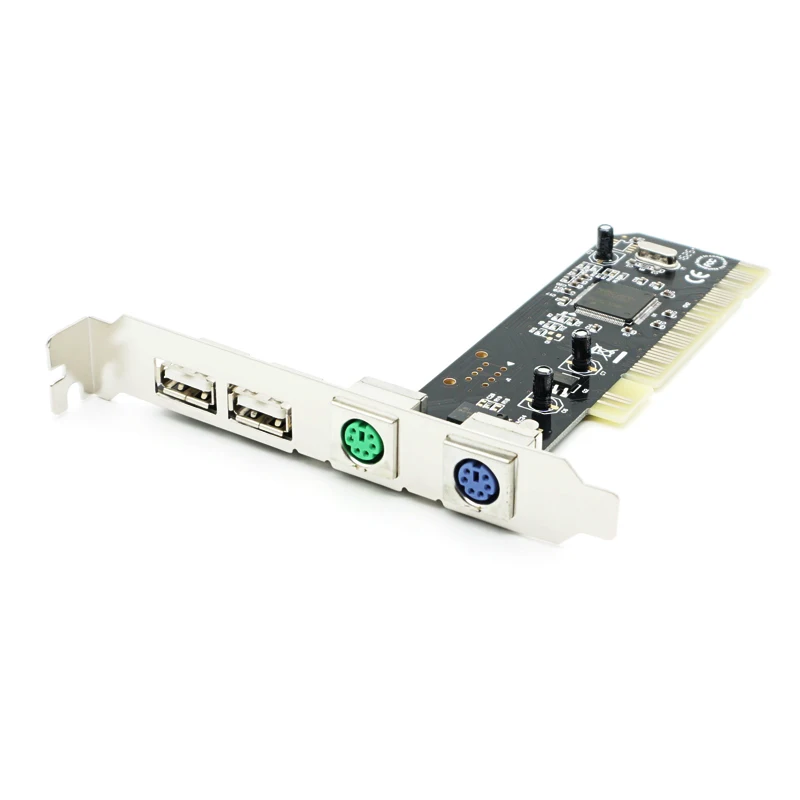 Бесплатная доставка 100% новый PCI 32 бит до 2xUSB 2 0 + 2X PS2 PS/2 порта для ПК клавиатуры мыши
