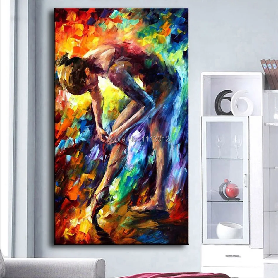 

Free Shipping Handmade Ballet Dancer Modern Abstract Knife Oil Painting On Canvas Wall Art Picture Set Gift For Home Decoration