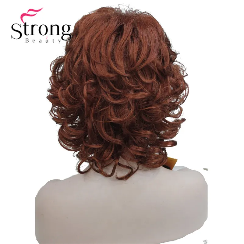 StrongBeauty короткий Мягкий Лохматый слоистый блонд микс полный синтетический парик вьющиеся женские парики