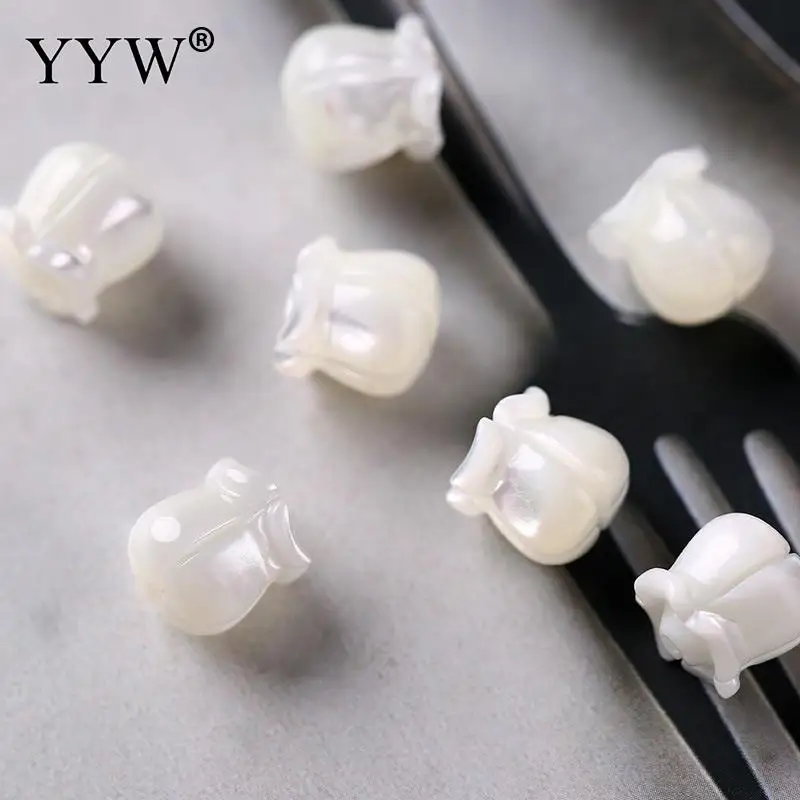 YYW 1 шт. натуральный белый резной цветок розы ракушки перламутровые бусины 8 мм