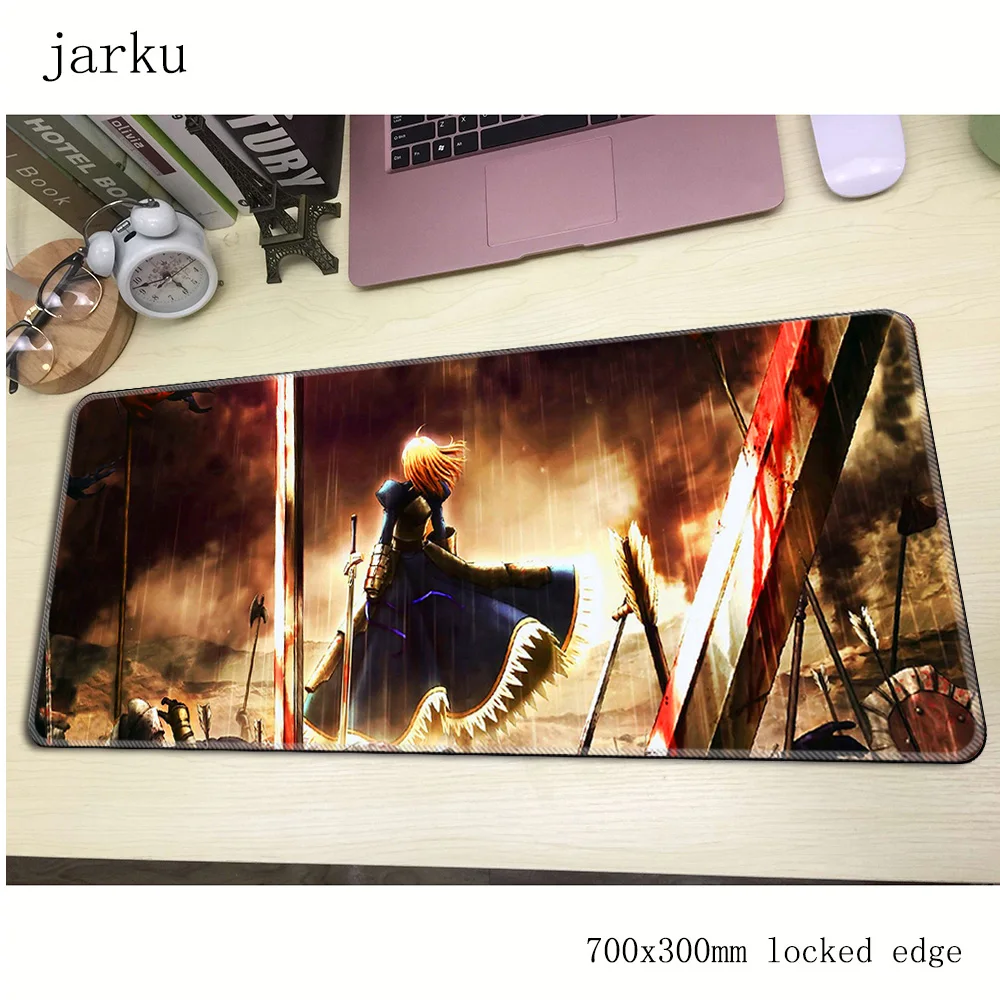 Fate Saber Коврик для мыши геймер 700x300x3мм игровая коврик большой заказной ноутбук ПК