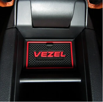 19Pcs/Set Car Gate Slot Mat Water Cup Anti Dust Slip Resistance Pad for Honda Vezel HRV Hr-v 2016 2015 2014 2013 Accessories |