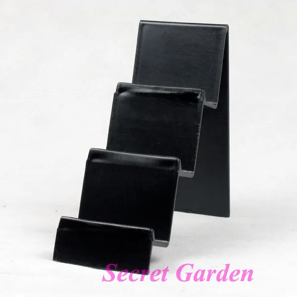 

4 Black Plastic Wallet Display Stand Holder 3 Tiers