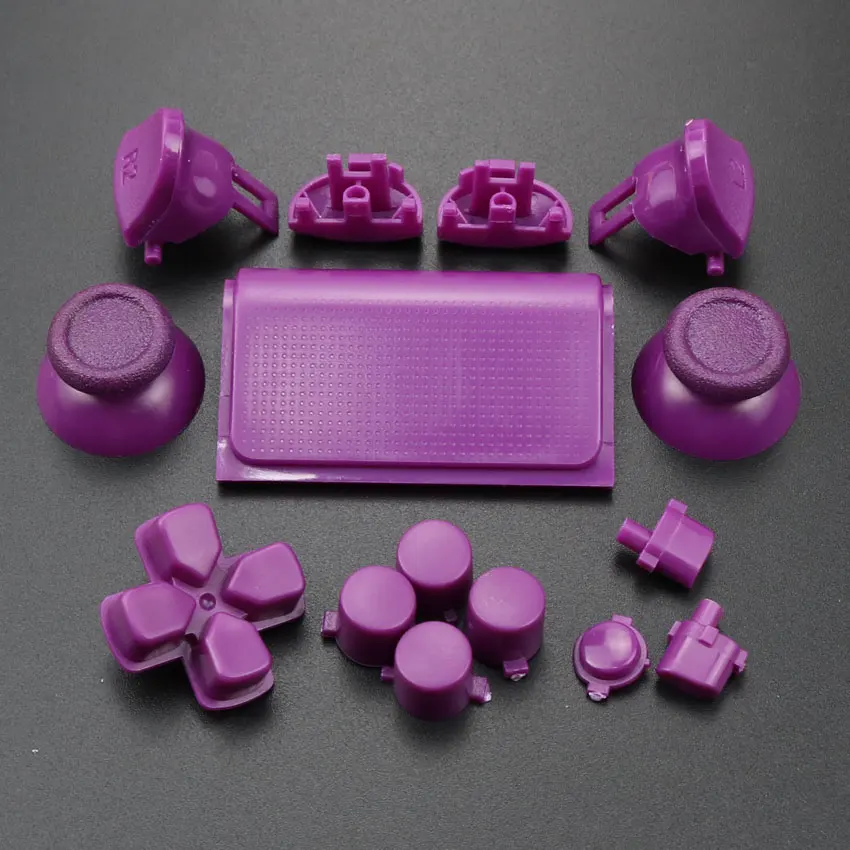 YuXi полный набор джойстиков Dpad R1 L1 R2 L2 кнопки направления ABXY jds 040 jds-040 для sony PS4 Pro тонкий контроллер - Цвет: Purple