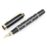 jinhao school office writing fountain pen 0 5mm fine nib grid pattern metal iraurita ink pens student stationery supplies