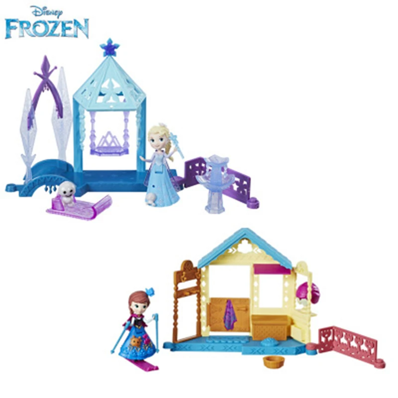 Disney Frozen Принцесса Эльза и Анна Миниатюрный Кукольный дом Комплект сцена для