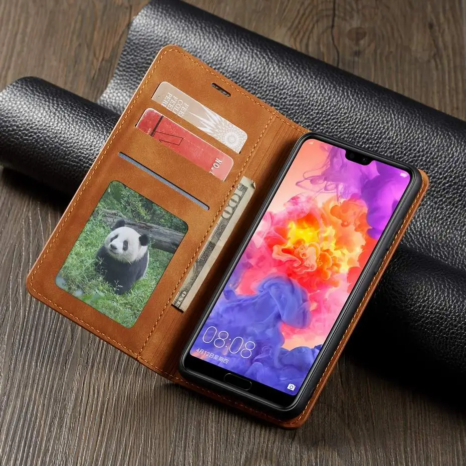 Магнитный чехол-кошелек из искусственной кожи для Huawei P20 P30 Lite Pro откидной Чехол Mate