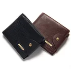 Мужской кошелек Baellerry из натуральной кожи, тонкий бумажник из воловьей кожи, мягкие мини-кошельки с держателем для карт, W023