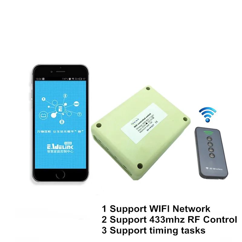 Горячая 4CH 5 В в DC Wi Fi переключатель управления led на смартфоне приложение RF 433 мГц