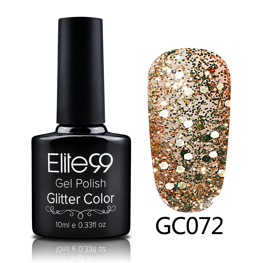 Elite99 10 мл Soak Off Diamond гель УФ гель для ногтей с блестками Лак Блеск геллак нужно УФ лампы клей для ногтей эмаль блёстки гель - Цвет: S-GC072