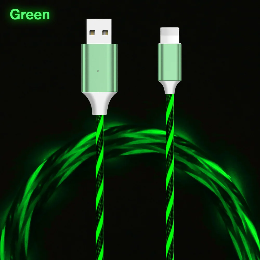 KISSCASE Micro USB кабель для huawei Honor Xiaomi Redmi Зарядка Синхронизация данных Кабельное освещение Micro USB 1 м универсальный кабель для android-устройств Кабо - Цвет: Green