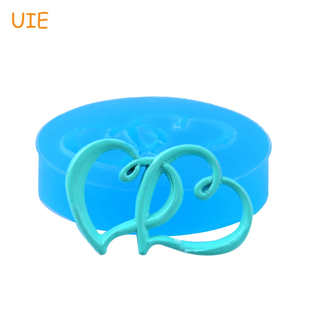 

PYL664U 31.2mm Double Hearts Silicone Mold - Cake Decoration Craft Fondant, Scrapbooking, Gum Paste, Resin Jewelry, Candy, Icing