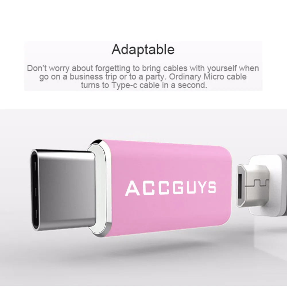 ACCGUYS Тип usb C Male к микро-usb Female конвертер адаптер 3 шт. для Xiaomi Mi5 4C 4S ZUK Z2 PRO Z1 Nexus 5X6 P htc