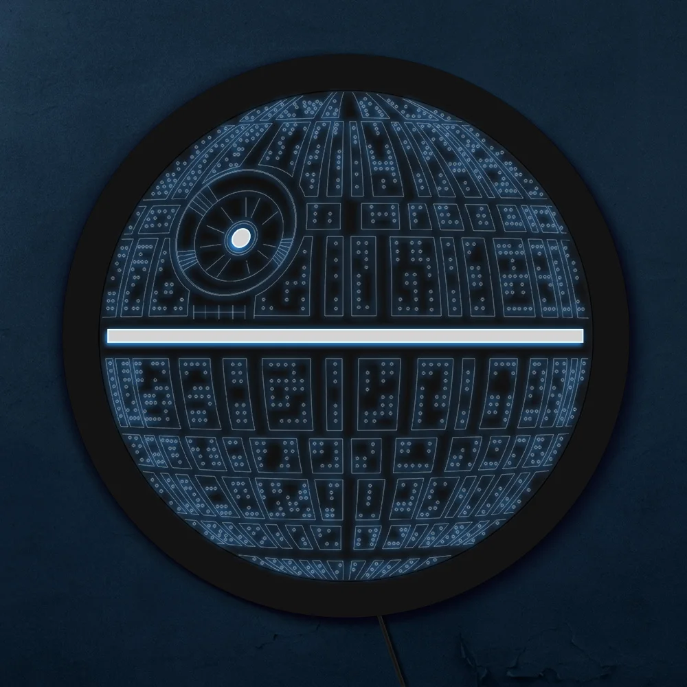 Светодиодная неоновая вывеска Death Star Настольная декоративная подсветка с 3D