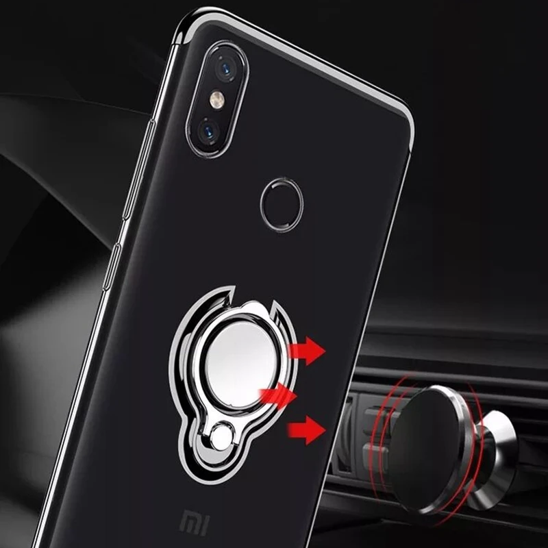 Чехол подставка с кольцом на палец для Xiaomi 8 SE Max 3 металлический магнитный чехол