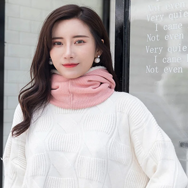 

Conversible Velvet Hooded Scarf Women Men Winter Thicken Warm Ring Scarves Unisex Outdoor Rib Elastic Hats & Neck Warmers