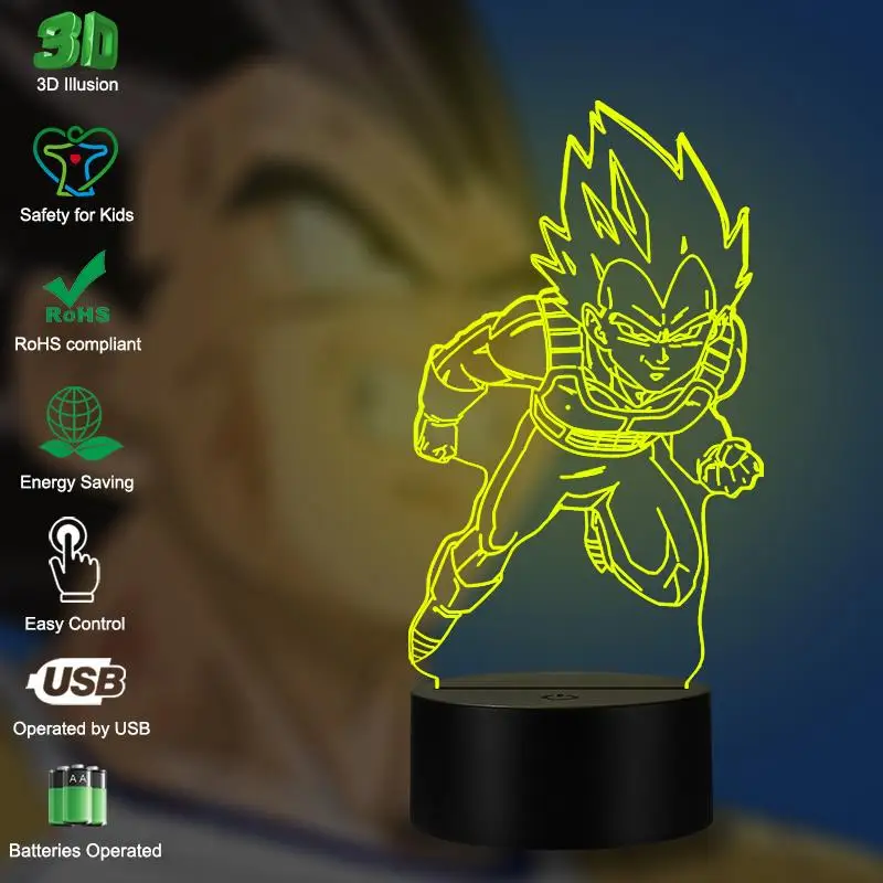 VCity 3D Ночной светильник Led Настольная лампа RGB многоцветный Drgon шар Мультфильм