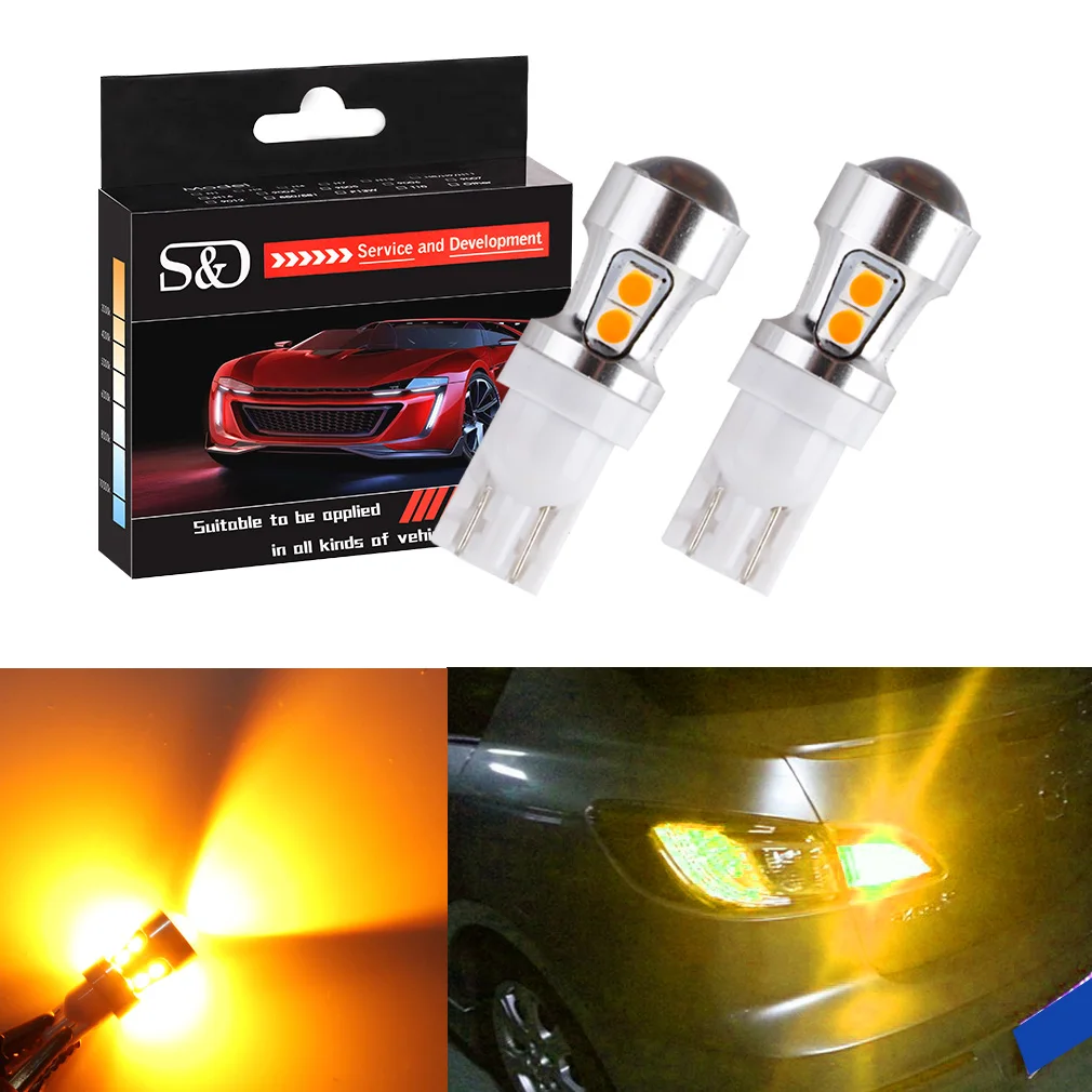 

T10 Canbus OBC Error Free Bulbs Interior Emitter LED 194 W5W Car lamps External 10-SMD 3030 12V Amber Auto Lights Yellow D030