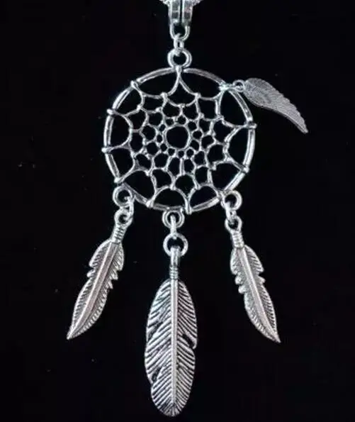 Vintage Silver Dream Catcher Necklace Charm Mixed Style Statement Collar Choker Chain Pendants For Women DIY Jewelry | Украшения и