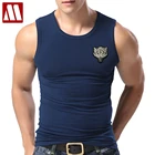 Мужская хлопковая футболка, с круглым вырезом, без рукавов, с вышивкой в виде животных, футболки с изображением волка, 2021