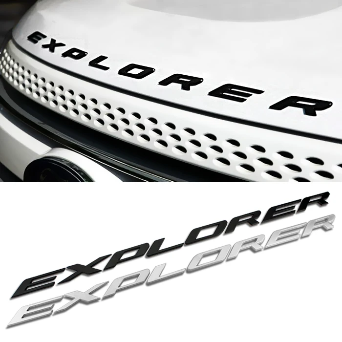 3D Metal EXPLORER Letters Hood Emblem Car Head Sticker For Ford Explorer Sport Nameplate Styling Personalized car decoration |