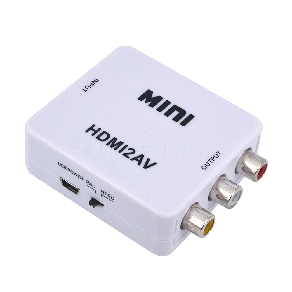 2019 новейший мини HDMI2AV видео конвертер HDMI в RCA AV/адаптер CVBS поддержка HD 1080P NTSC PAL для