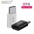 ! Адаптер ACCEZZ OTG Micro USB на Type C для Huawei LG G5 G6 Xiaomi Mi 5 4S 4C Samsung S8 S9 S10, зарядный преобразователь для One Plus 5