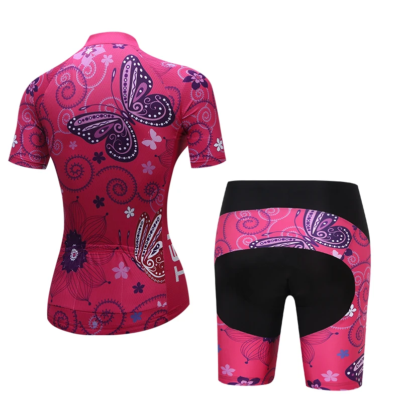 Женский комплект из джерси и шорт TELEYI с коротким рукавом подкладкой бабочкой