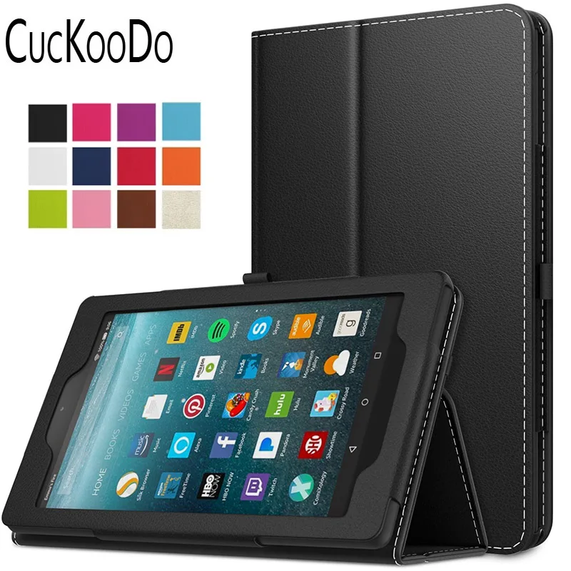 Складной кожаный чехол CucKooDo для Amazon Kindle Fire 7 2017|cover for kindle|kindle case coverkindle fire cover |
