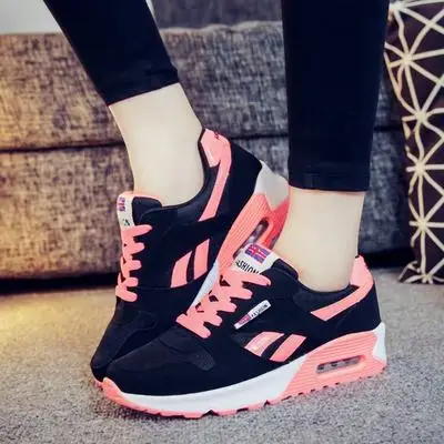 black pink Женская обувь весенние кроссовки Air Zoom Макс Подушка кроссовки Женская прогулочная обувь Бег Спортивная обувь для женщин - Цвет: black pink