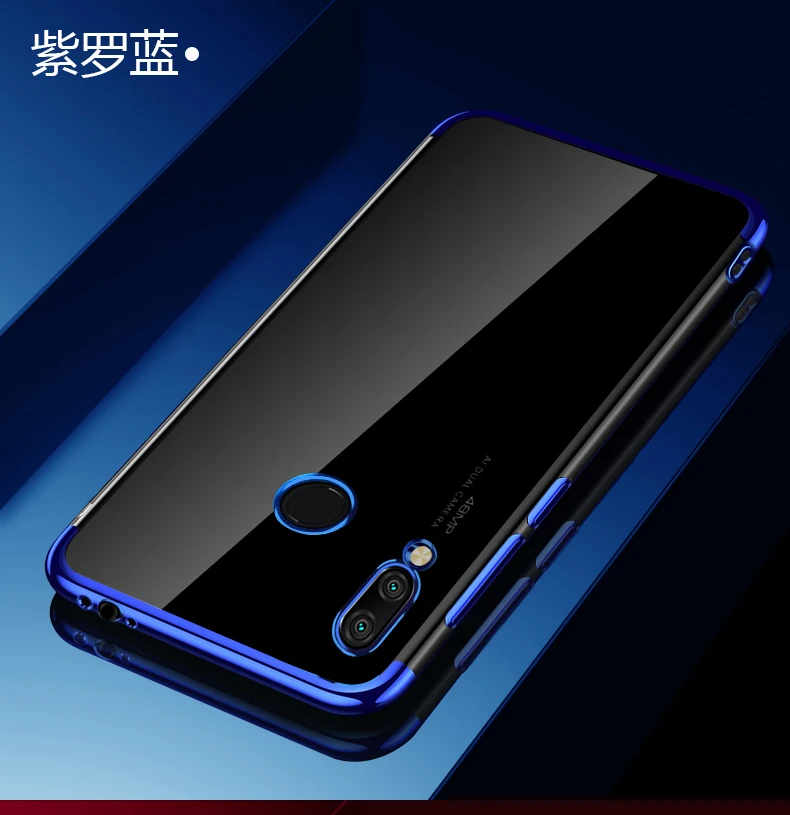 Чехол для Xiaomi Redmi Note 7 модный прозрачный мягкий силиконовый чехол с покрытием